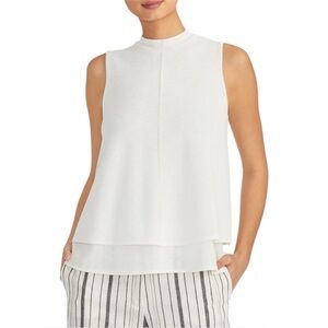 Rachel Roy Stylish Double Tie Back Sleeveless lightweight fabric layered Blouse